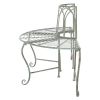 Half-Circle Outdoor Patio Garden Wrought Iron Tree Bench in Antique Green