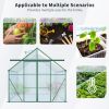 8X6FT-Green Double Door Polycarbonate Greenhouse Raised Base and Anchor Aluminum Heavy Duty Walk-in Greenhouses for Outdoor Backyard in All Season